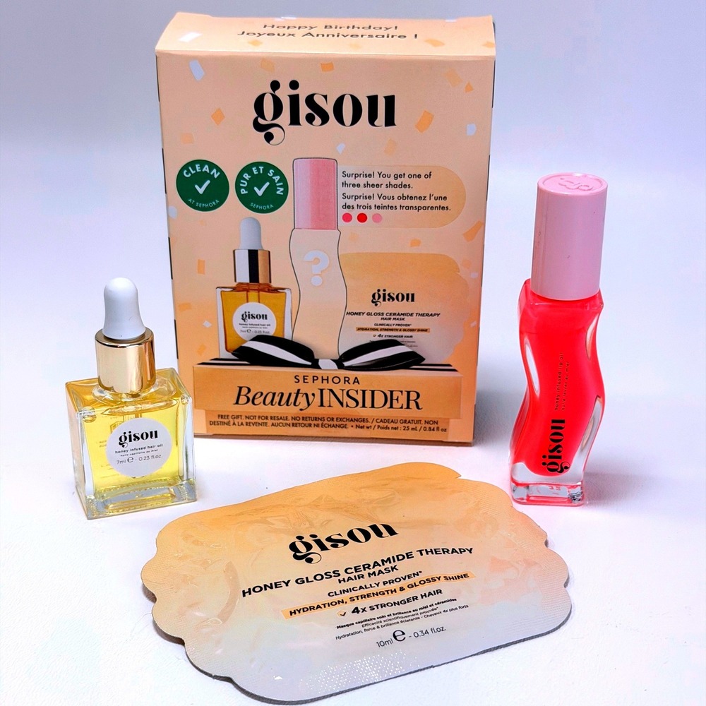 Gisou Honey Infused Hair & Lip Care Set Women New in Box